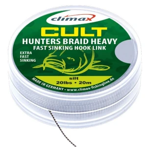 Fir textil Climax CULT HUNTERSBRAID HEAVY SINKING HOOKLINK 20m 20lb Weed Green