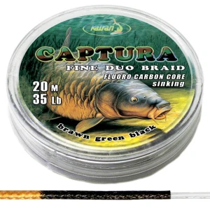 KATRAN Duo braided hook links CAPTURA 20Lb 20 M/20Lb/20 M/brown green black