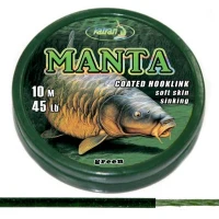 KATRAN Coated braided hook links MANTA GREEN 45Lb 10 M/45Lb/10 M/brown