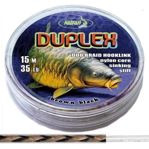 KATRAN Duo braided hook links DUPLEX 25Lb 20 M/25Lb/20 M/brown black