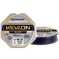 Fir Textil Konger Rigging Line Kevlon X4 Black 0.08mm, 5.2kg, 10m