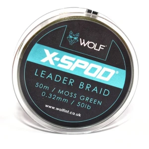 Textil Spod Wolf X-SPOD BRAIDED Shockleader 0.32mm Moss Green  50lb/50m Textil Spod Wolf X-SPOD BRAIDED Shockleader 0.32mm Moss Green  50lb/50m