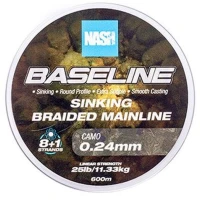 Fir Textil Nash Baseline Sinking Braid, Camo, 11.33kg, 25lbs, 0.24mm, 600m