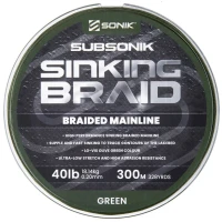 Fir Textil SONIK Subsonik Sinking Braid Olive, 18.4kg-40lbs, 0.20mm, 300m 