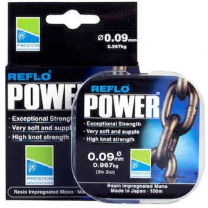 Fir Monofilament PRESTON Reflo Power, 0.07mm, 0.43kg, 100m