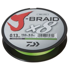 FIR DAIWA J-BRAID X8 CHARTREUSE 022MM/17.0KG/150M
