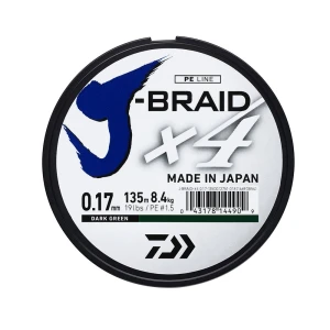 FIR TEXTIL DAIWA J-BRAID X4 0.13MM 5.9KG 135MT VERDE FIR TEXTIL DAIWA J-BRAID X4 0.13MM 5.9KG 135MT VERDE