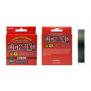 FIR TEXTIL POKEE FIGHTING X 8 MOSS GREEN-CARP LEADER 0.27mm 130 m
