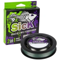 Fir Textil BERKLEY Sick Two In One & Fluorocarbon Duo Spool System, 0.12mm/0.30mm 150/50m, Moss Green-Fluo Clear Fir Textil BERKLEY Sick Two In One & Fluorocarbon Duo Spool System, 0.12mm/0.30mm 150/50m, Moss Green-Fluo Clear