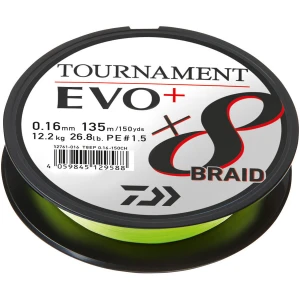 Fir Textil Daiwa Tournament 8x Braid EVO+ Chartreuse, 135m, 0.08mm, 4.9kg Fir Textil Daiwa Tournament 8x Braid EVO+ Chartreuse, 135m, 0.08mm, 4.9kg
