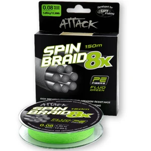 Fir Textil FORMAX Attack Spinbraid 8X, Fluo Green, 10.44kg, 0.16mm, 150m