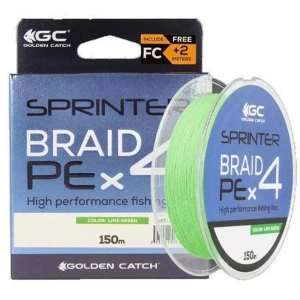 Fir Textil GOLDEN CATCH Sprinter PE X4 Lime Green, 7.8kg, 0.168mm, 150m