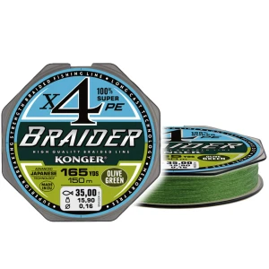 Fir Textil Konger Braider X4 Olive Green, 150m, 0.16mm, 15.90kg
