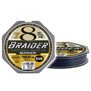 Fir Textil Konger Braider X8 Black 0.20mm, 25.3kg, 150m Fir Textil Konger Braider X8 Black 0.20mm, 25.3kg, 150m