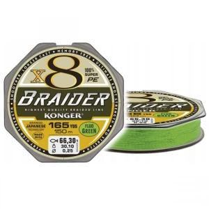 Fir Textil Konger Braider X8 Green Fluo 0.06mm, 4.9kg, 150m