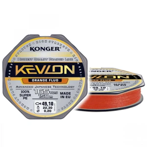 Fir Textil Konger Kevlon X4 Orange Fluo 0.14mm, 14.5kg, 150m Fir Textil Konger Kevlon X4 Orange Fluo 0.14mm, 14.5kg, 150m