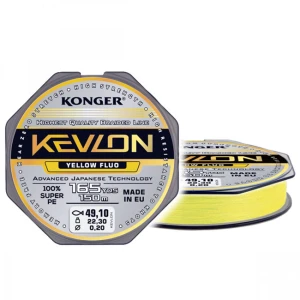 Fir Textil Konger Kevlon X4 Yellow Fluo 0.12mm, 10.1kg, 150m Fir Textil Konger Kevlon X4 Yellow Fluo 0.12mm, 10.1kg, 150m