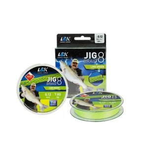 Fir Textil L&K Jig 8 Braid Lime Green 0.10mm 110m 6.2kg