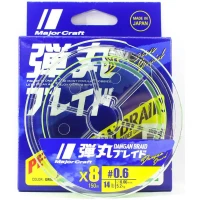 Fir Textil Major Craft Dangan Braid X8 Eging Special, Fluo Light Green, 6.35kg, 0.12mm, 150m