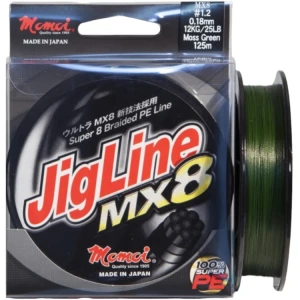 Fir Textil MOMOI Jigline MX8, Moss Green, 125m, 0.16mm, 11kg/23lbs Fir Textil MOMOI Jigline MX8, Moss Green, 125m, 0.16mm, 11kg/23lbs