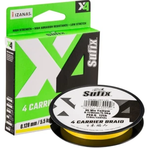 Fir Textil SUFIX X4 Carrier Braid, Hi Vis Yellow, 150m, 0.165mm, 8.6kg/19lbs