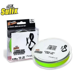 Fir Textil SUFIX X8 Carrier Braid, Neon Chartreuse, 120m, 0.128mm, 6.9kg/15lbs