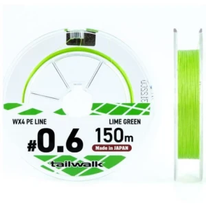 Fir Textil TAILWALK PeeWee WX4, Lime Green, 150m, 0.135mm, 12lbs/5.5kg Fir Textil TAILWALK PeeWee WX4, Lime Green, 150m, 0.135mm, 12lbs/5.5kg