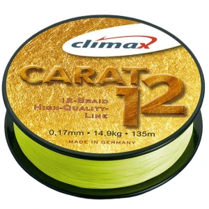 Fir textil Climax CARAT 12 FLUO YELLOW 135m 0.17mm 14.9kg Fir textil Climax CARAT 12 FLUO YELLOW 135m 0.17mm 14.9kg