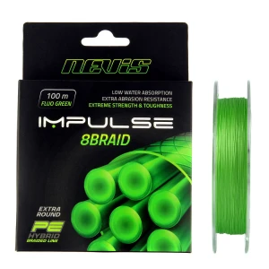 Fir textil impletit Nevis Impulse 8Braid Fluo Green 100m 0.14mm 10.20kg