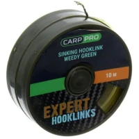 Fir Textil Cu Camasa Carp Pro Sinking Hooklink, Weedy Green, 10lbs, 10m