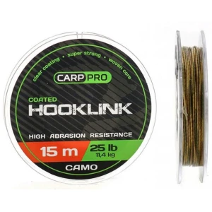 Fir Textil cu Camasa CARP PRO Soft Coated Hooklink Camo, 15lbs, 15m