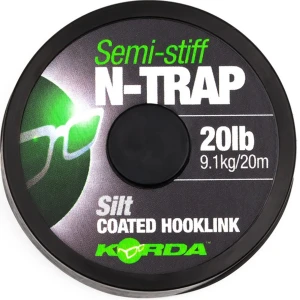 Fir Textil cu Camasa KORDA N-Trap Semi Stiff, Gravel Brown, 30lbs, 20m