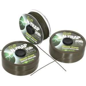 Fir Textil cu Camasa KORDA N-Trap Soft Coated, Weedy Green, 30lbs, 20m