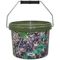 Galeata NGT Pentru Nada Cu Capac Si Maner Metalic, Camo, 2.5L