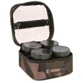 Geanta Fox Camolite 6 Pot Hookbait Case, Camo, 17x16.5x9.5cm