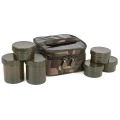 Geanta Fox Camolite 6 Pot Hookbait Case, Camo, 17x16.5x9.5cm