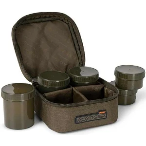 Geanta Fox Voyager 6 Pot Hookbait Case, Kaki, 17x17x10cm