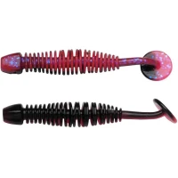Grub BERKLEY PowerBait Power Leech, Salmon Egg Red / Black, 5cm, 12buc/pac