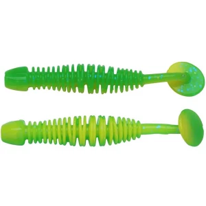 Grub BERKLEY PowerBait Power Leech, Spring Green / Sunshine Yellow, 6cm, 10buc/pac