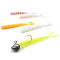 Grub Mustad Aji Micro Pilo, White Glow Glitter, 5cm, 15buc/pac Grub Mustad Aji Micro Pilo, White Glow Glitter, 5cm, 15buc/pac