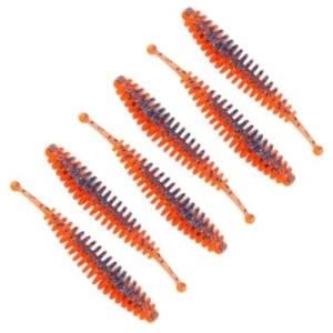 Grub REIVA Tiny Worm, Orange Disco, 6cm, 6buc/pac