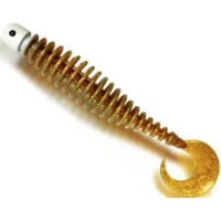 Soft Bait Black Cat Curly Worm Grub, Motor Oil, 17cm, 1buc/pac