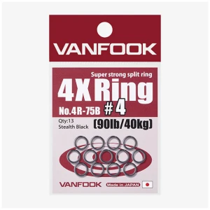 Anouri Vanfook 4R-75B Super Strong Sprit Ring Black Nr.1, 30LB, 22buc/pac