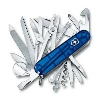 Briceag Multifunctional Victorinox Swisschamp, Albastru Transparent, 9.10cm