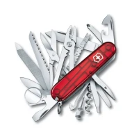 Briceag Multifunctional Victorinox Swisschamp, Rosu Transparent, 9.10cm