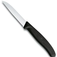 Cutit Bucatarie Victorinox Swiss Classic Penru Decojit, Lama Zimtata 8cm, Negru