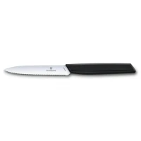 Cutit Bucatarie Victorinox, Swiss Paring Modern Knife, Lama Zimtata 10cm, Negru