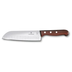 Cutit Bucatarie Victorinox Wood Santoku Knife, Lama Gofrata 17cm, Lemn , Maro, Cutie Cadou