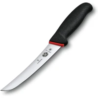 Cutit Dezosat Victorinox, Boning Knife, Fibrox, Saftey Grip, Lama Curbata 15cm, Negru/rosu