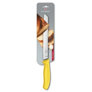 Cutit Feliat Victorinox SwissClassic Bread Knife, Lama Zimtata 21cm, Galben, Blister